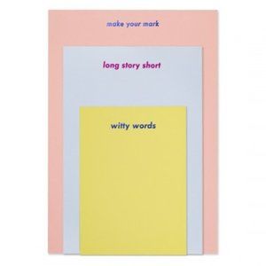 NWT kate spade Make Your Mark Notepad Set - Long Story Short - Witty Words